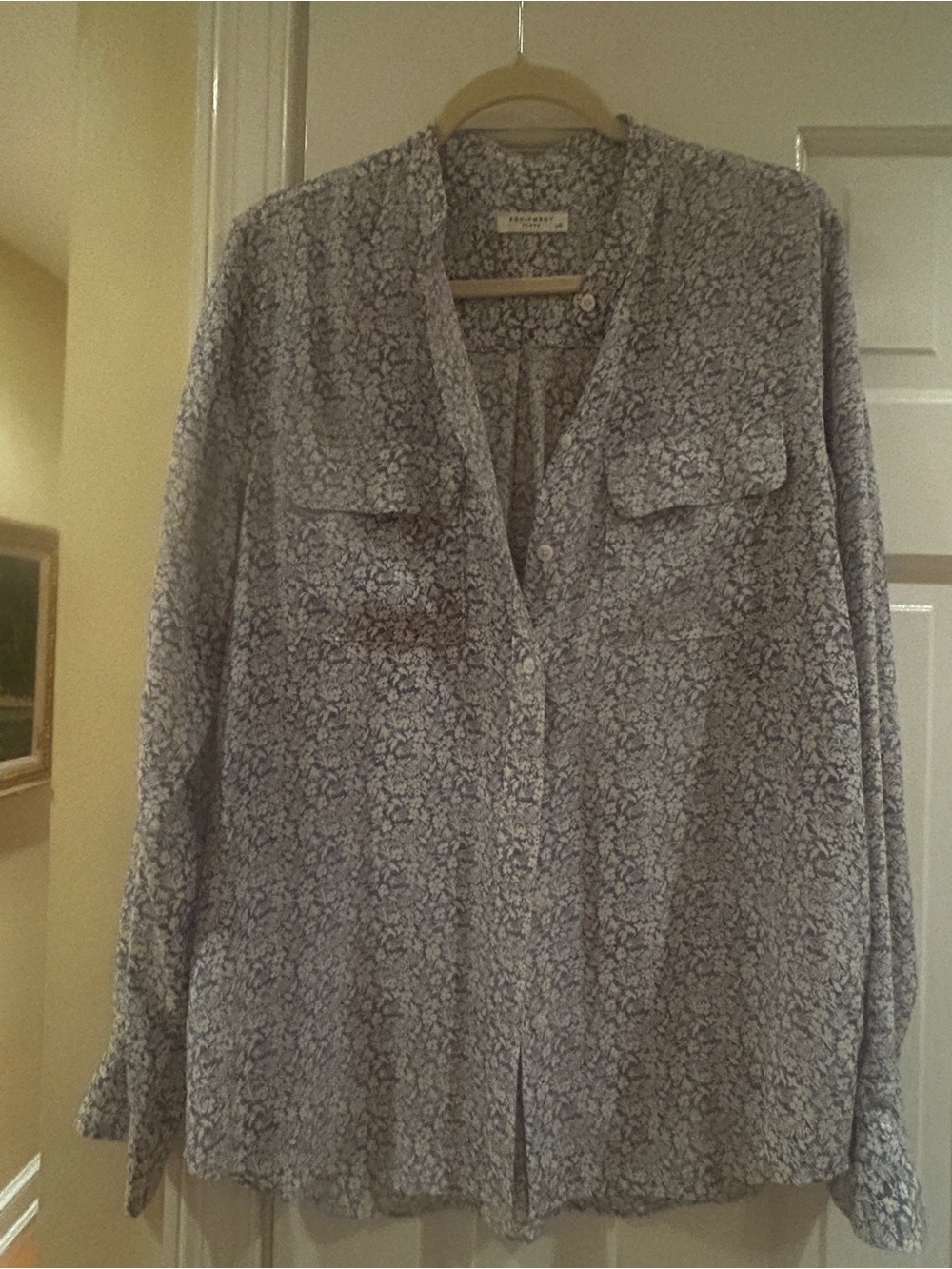 Equipment Blue/gray and white Floral Button-Down Shirt